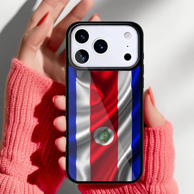 Costa Rica Flag Phone Case for iPhone 17 16 15 14 13 Pro Max Back Cover for 12 11 Pro Coque