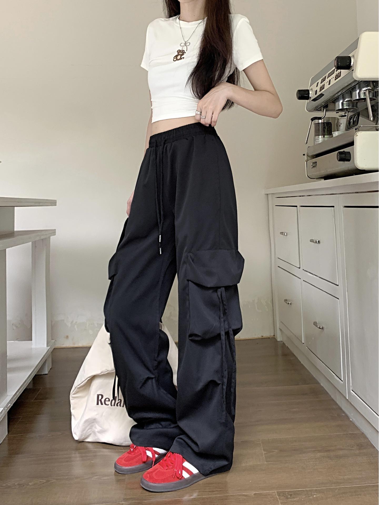 

Women s High Waist Cargo Pants - 2025 Spring/Summer, Plus Size, Wide Leg, Loose Fit, Casual American Style 2XL (recommended 68-75 kg)