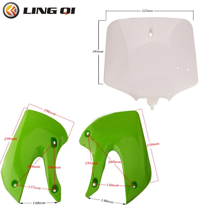 KLX110 Motorcycle Parts Dirt Bike Plastic Fairing Fender Kit and Number Plate For KLX 110 KX65 DRZ110 RM65