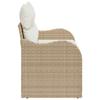 Garden Sofa with Cushions Beige 121 x 62 x 69cm Poly Rattan