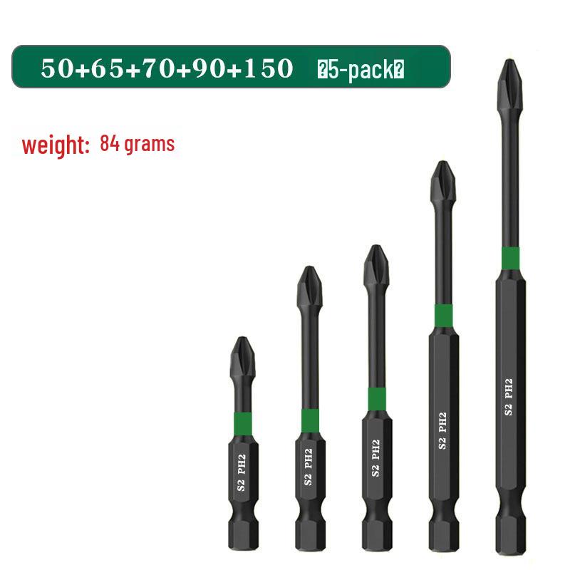 

Ударопрочный магнитный набор бит для крестовой отвертки - Высокая твердость, Противоскользящие, Совместимые с электродрелью