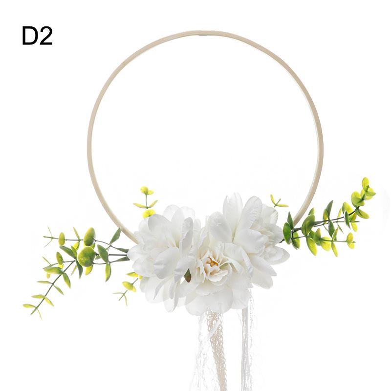 

Bridesmaid Hoop Bouquet Artificial Flower Wreath Wedding Ceremony Door Decor New Bridesmaids Rosette Holiday Blessings