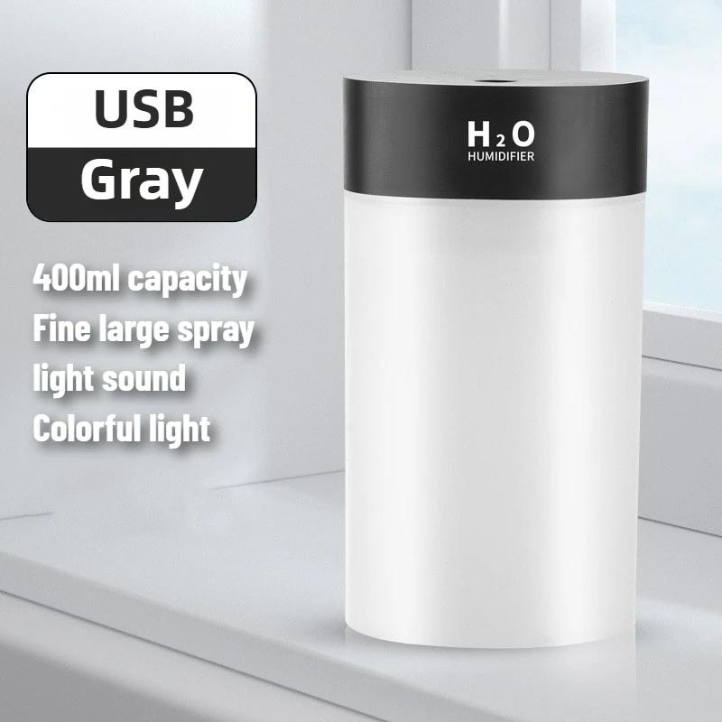 

400 мл USB ультразвуковой увлажнитель воздуха эфирное масло диффузор для дома автомобиль бесшумный туманообразователь водный диффузор с романтическим светом чёрный