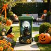 Black Cat Bat Owl Pattern Halloween Trash Can Sticker, Spooky Pumpkin Ghost Wheelie Bin Decal, Easy Apply Mural Waterproof Outdoor Garbage Sticker