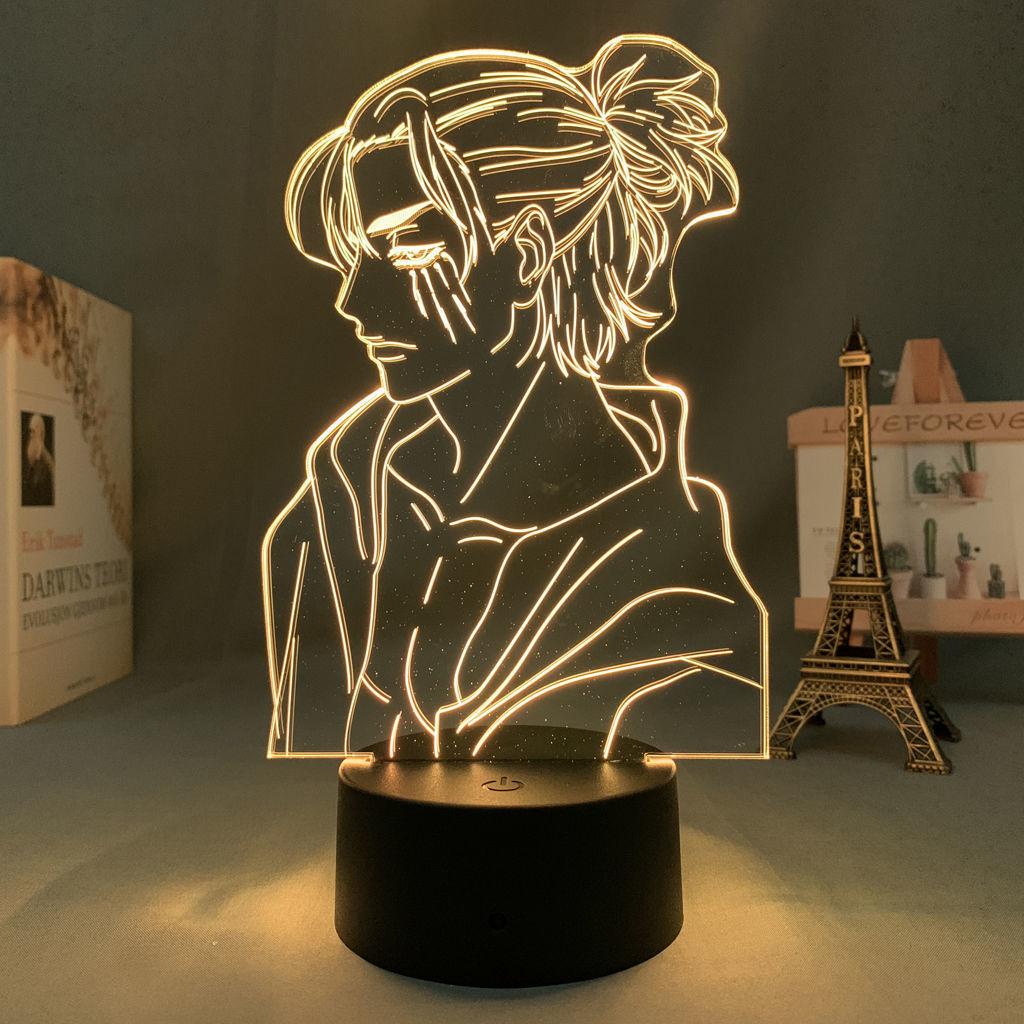 Attack On Titan Levi Mikasa Eren USB 7 Colors LED Night Light