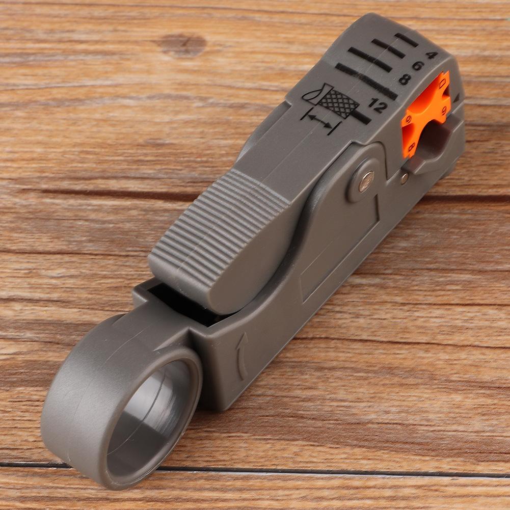 Portable Wire Stripper Knife Crimping Tool Cable Cutter Stripper Crimping Tool, Coaxial Wire Stripper for TV Monitoring -4, -5, -6, -7, Adjustabl