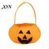 Portable Candy Storage Bag Halloween Pumpkin for Kids, Reusable Non-Woven Trick or Treat Bucket, Bags Face Snack Holder Basket with Handle Party