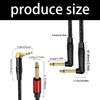 3.5mm To 6.35mm 90 Degree Right Angle Mono Cable For Electric Guitar Bass 6.35mm Long Elbow Wire for Guitar