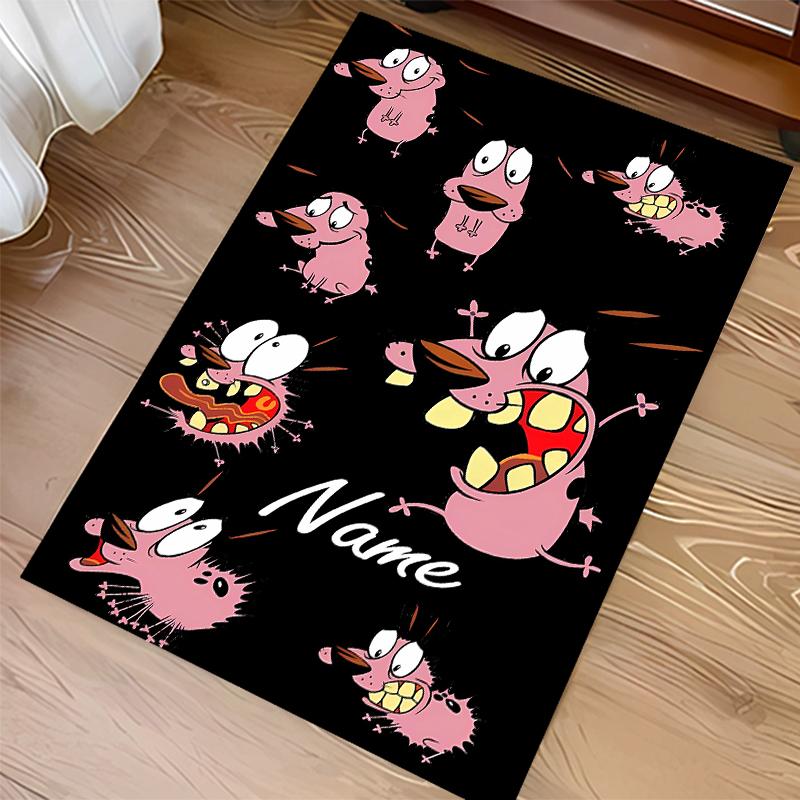 Custom personalization Courage the Cowardly Dog Print Area Rug - Soft, Washable Non-Slip Indoor Mat,Living Room,Home&Office Decorative Rug