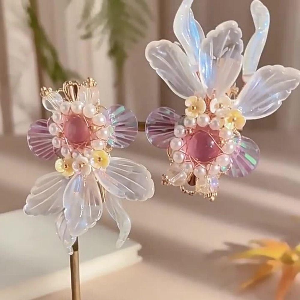 Colorful Hair Clips Cute Design Hanfu Accessories Jewelry Elegant Duckbill Clip Hair Decoration