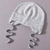 Children's Knitted Hat Rabbit Velvet Front with Small Diamonds with Braids Ear Protectors Cute Outdoor Wool Hat Warm and Windproof