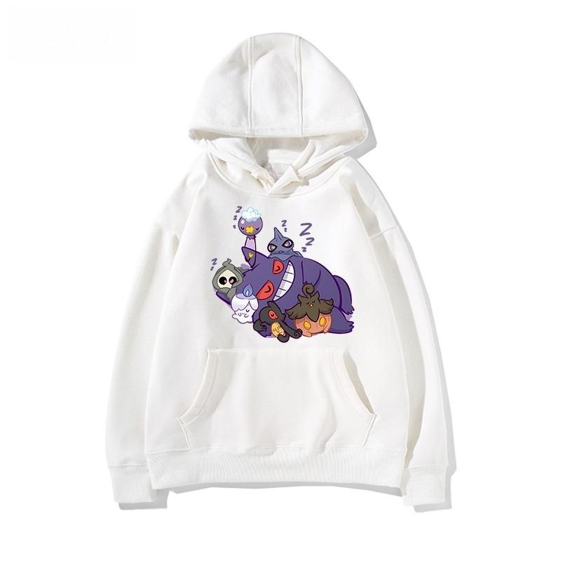 Pokémon Cartoon Cute Gengar Print Hoodie for Men and Women Autumn_winter New Y2K Harajuku Large Size Casual Trend Sweater Top