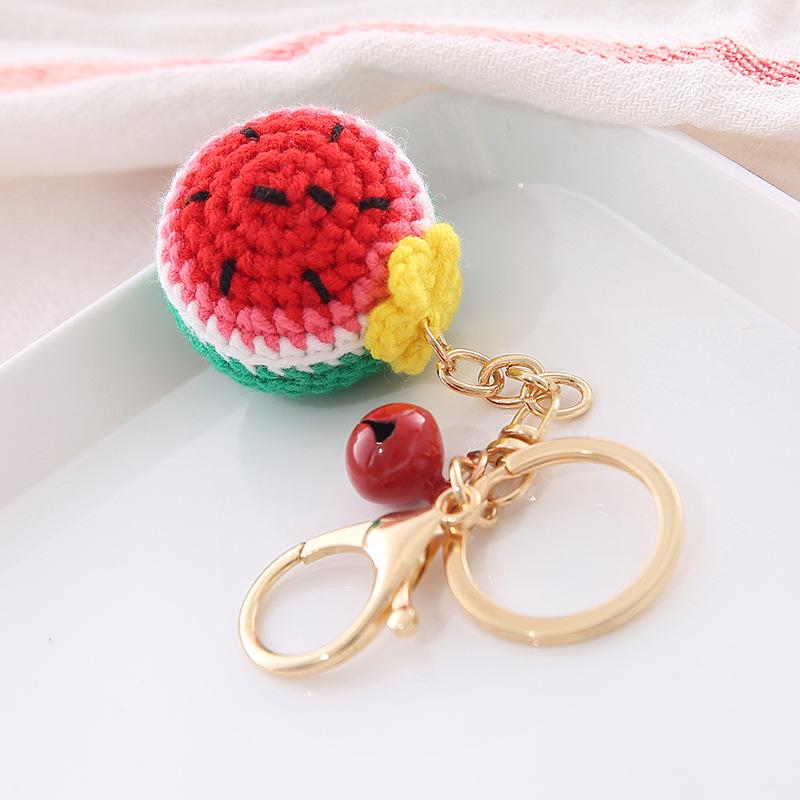 Korean Handmade Woven Yarn Ball Keychain - Creative Fruit Pendant Ornament