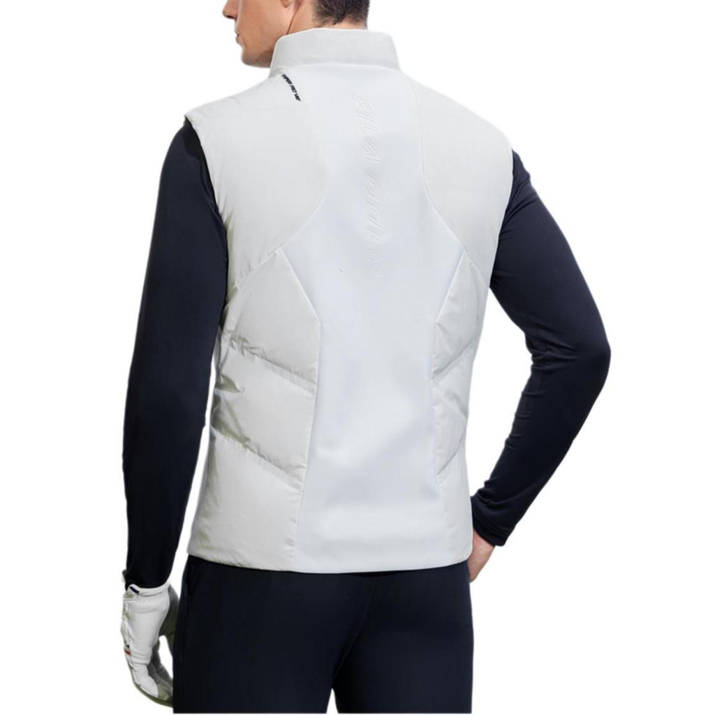 Fila Golf Series Solid Color Sports Stand Collar Down Vest Men Vests Jade-White A11M415906F-WT