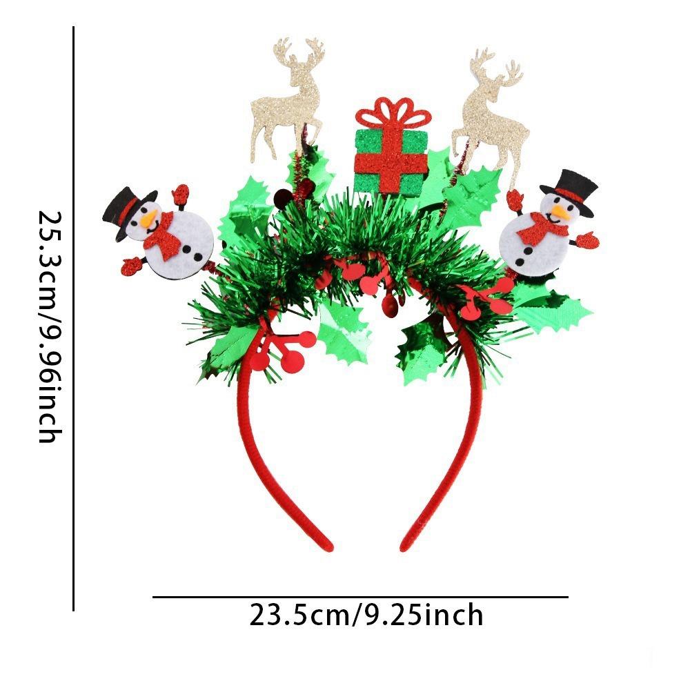 Sequin Christmas Headband Reindeer Antlers Snowman Sequin Hair Hoop Glitter Star Party Decorations Party Props Headress