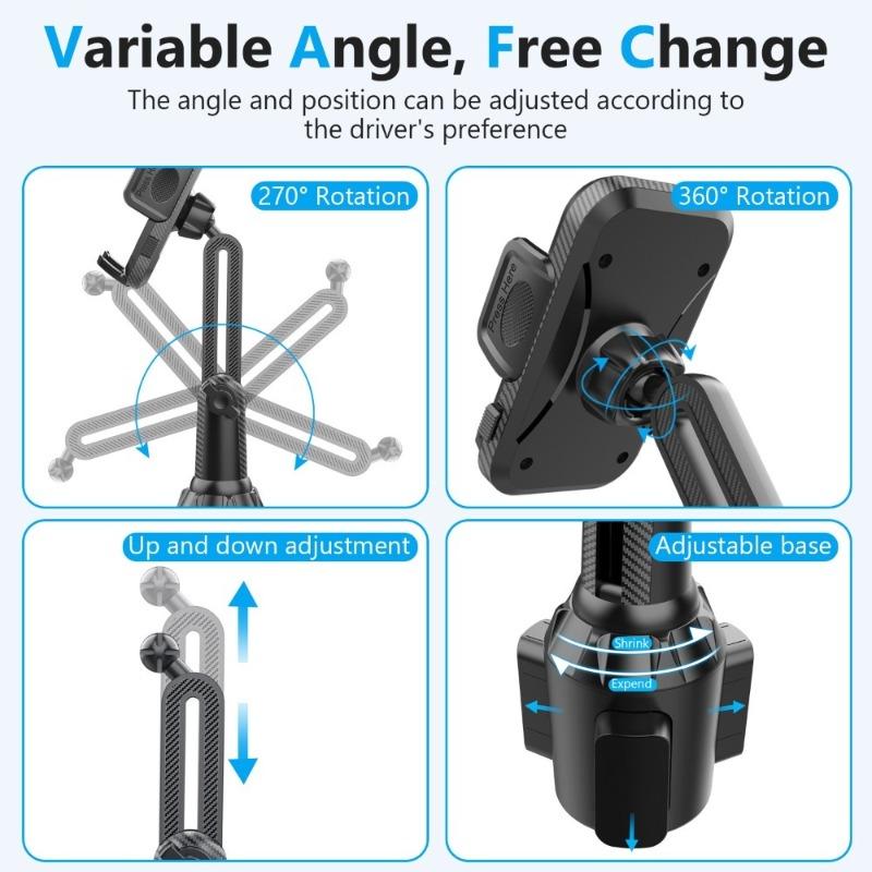 2026 New Universal Car Cup Holder Cellphone Mount Stand for Mobile Cell Phones Adjustable Car Cup Phone Mount for Huawei Samsung