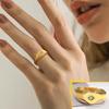 Women Star Signet Rings, Gold Color Solid Stainless Steel Round Top Finger Band, AAA CZ Stone Star Girl Anel