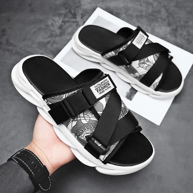 Men's Summer Outdoor Thick Heel Beach Sports Slippers Spring Large Size Indoor Soft Sole Flat Slippers