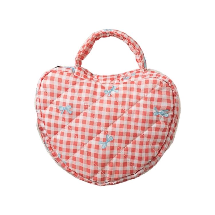 Florals Heart Makeup Organizers Quilted Water Resistant Cosmetic Bag for Travel Portable Toiletry Storage Women Use