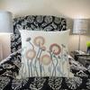 Cotton Vintage Embroidery Cushion Covers and Throw for Home & Hotel Decor Square Pillows with 3D Embroidery