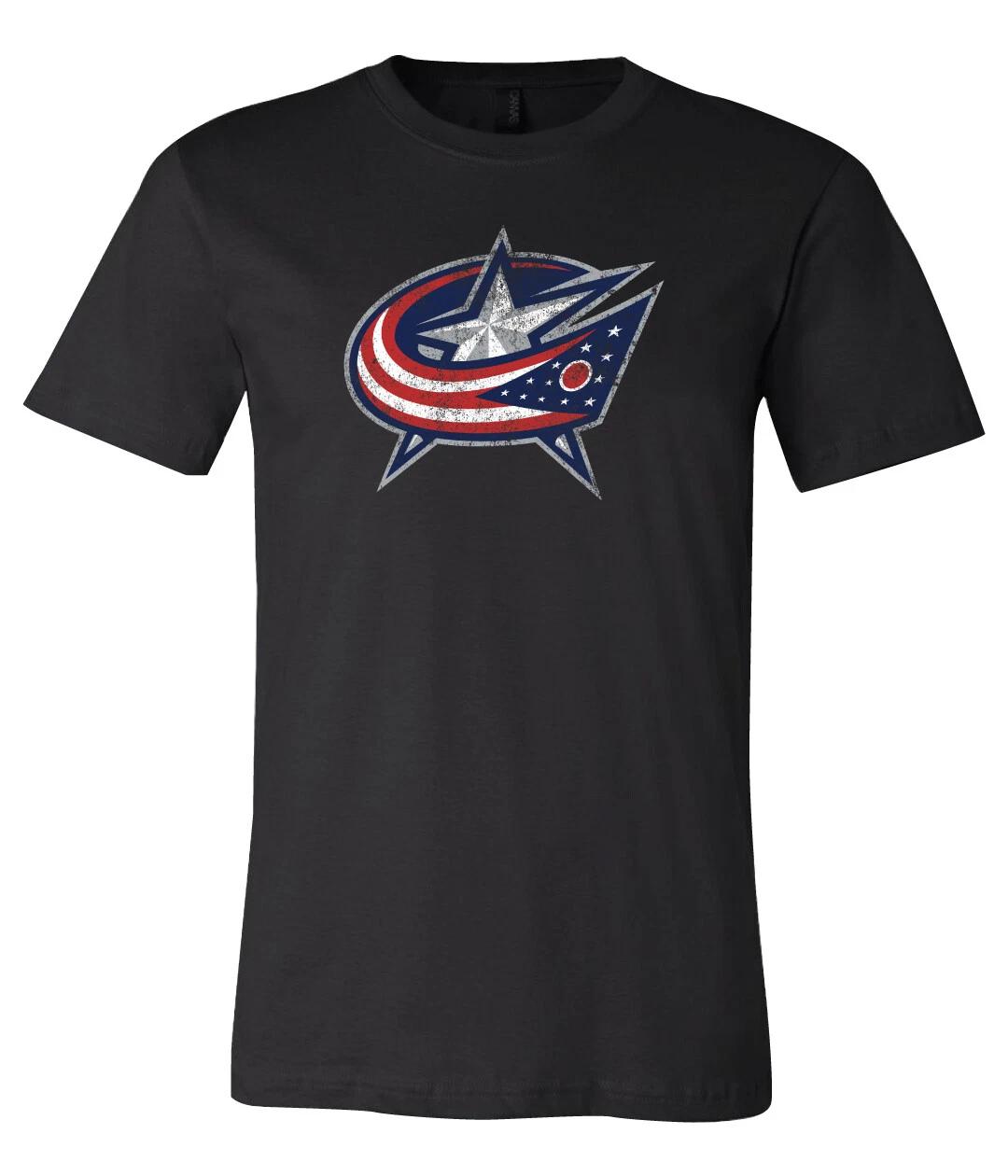 Columbus Bluejackets Distressed logo shirt S-6XL Tracking!! L