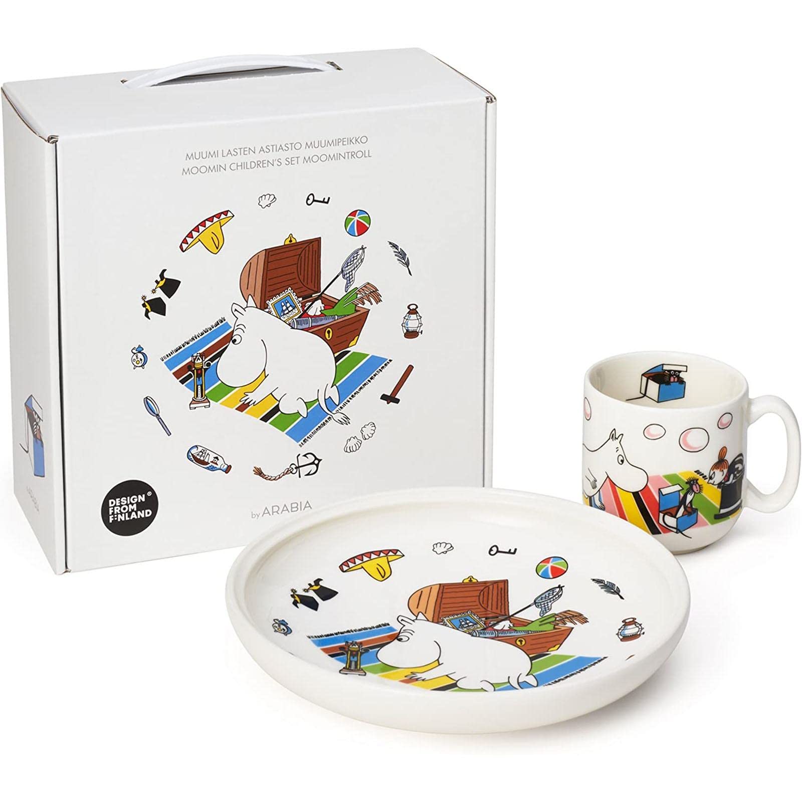 

[Officially Imported] Arabia Moomin by ARABIA Children s Dinnerware Set (Mug & Plate) Moomin (Boxed) 1023462