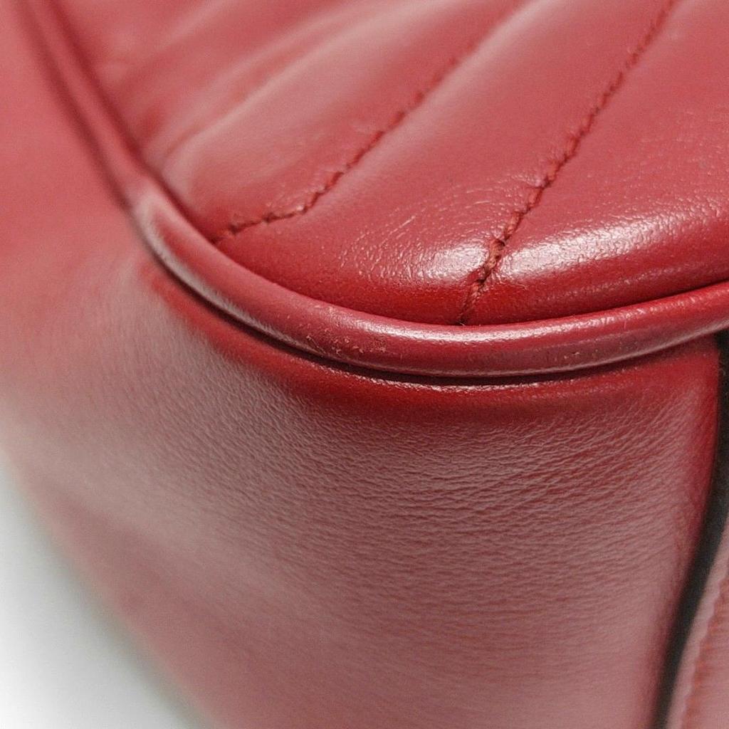 [Pre-Owned] Gucci GG Marmont Small Matelassé Shoulder Bag 'Red' - Very Good #1PW02BC