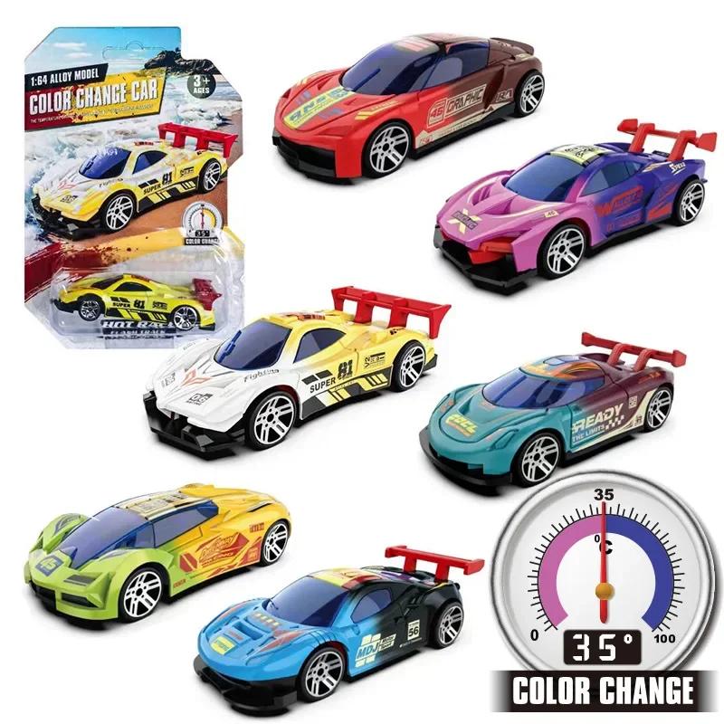 Magic Color Changing Racing Car Model 1:64 Temperature Sensitive Inertia Pull Back Cars Toys Crash-Resistant Durable Boys Gift