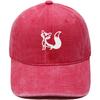 Tegneserie ræv broderet baseballkasket vasket retro dad hat til mænd og kvinder afslappet udendørskasket