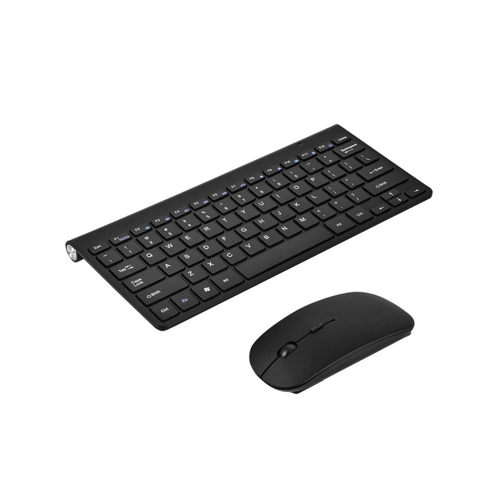 Slim 2.4GHz Wireless Keyboard and Mouse Kit for Desktop Laptop Black