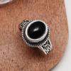 European Retro Black Agate Open Ring: Stylish Niche Design with Luxury Feel and Unique Personality.