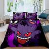 CustomizableAnime Gengar Printed Bedding Set 3 Piece Soft Microfiber Duvet Cover Set Teens Game Room Decor No Sheet No Filling