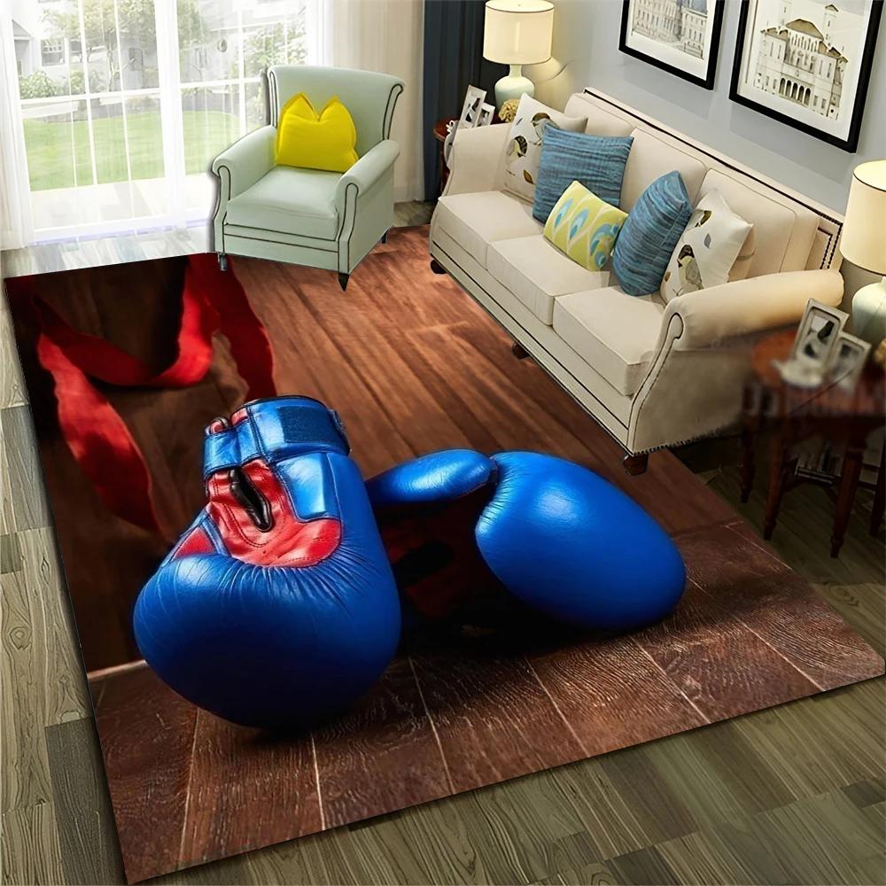 HD Boxer Fight HD Boxing Gloves 3D Carpet Rug for Home Living Room Bedroom Sofa Doormat Decor,Child Area Rug Non-slip Floor Mat