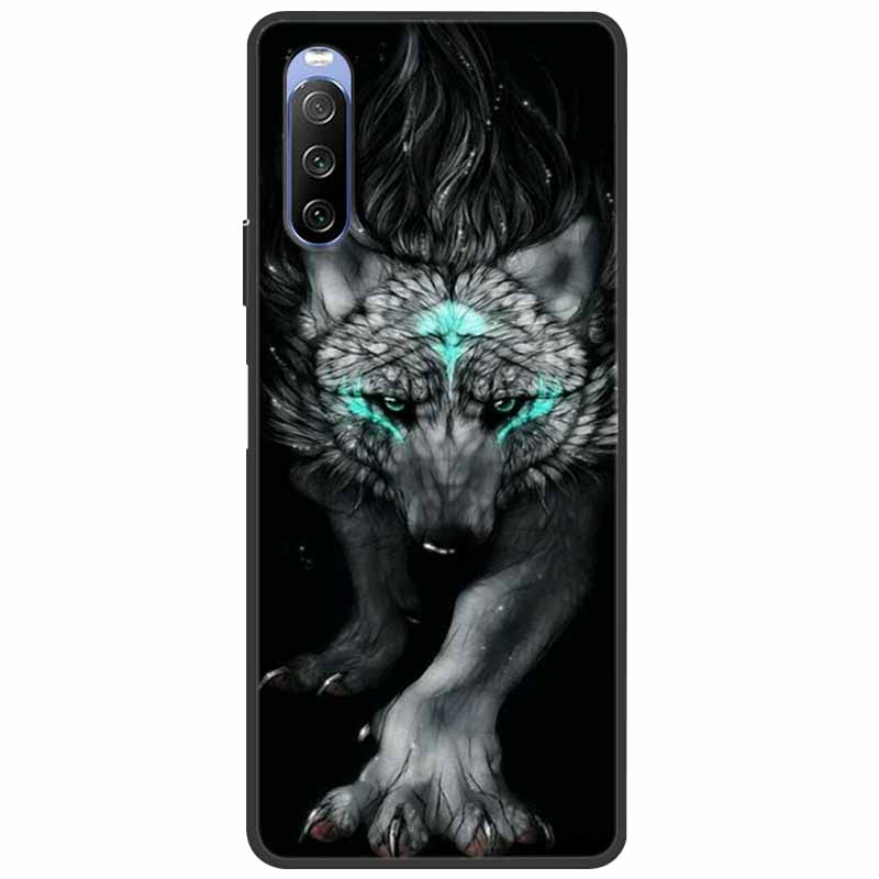 Soft Cover For Sony Xperia 10 III /5 III /1III Case Silicone Painted Marble Cat Funda Cover for Sony Xperia 1 II /10 II /5 Coque