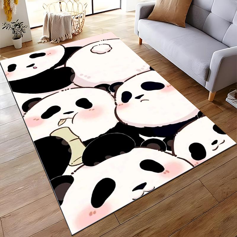 Tappeto Adorabile con Disegno di Panda Cartone Animato per Decorazione Soggiorno o Camera da Letto Adatto per l'uso come antiscivolo per divani in soggiorno e camera da letto