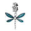 WOSTU 2021 925 Sterling Silver Flower Gorgeous Dragonfly Insect Pendant Charm Beads Fit Original Bracelet DIY Jewelry CTC521