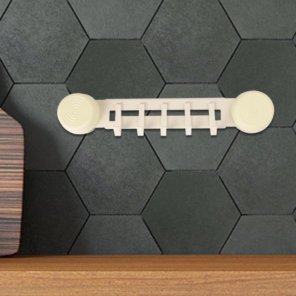 Space Optimizing Wall Mounted Utensil Holder with Removable Suction Cup Hooks