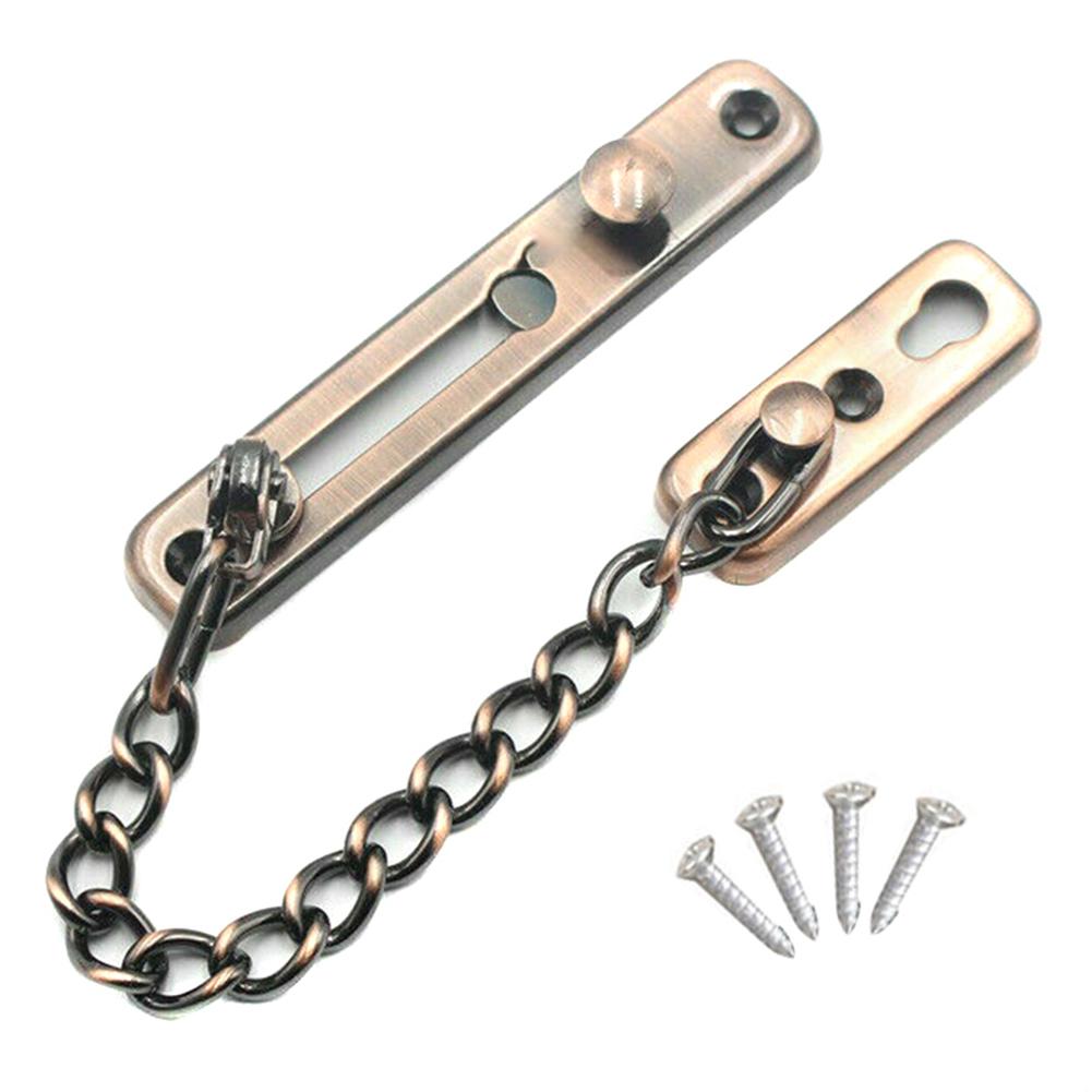Solid Stainless Steel Safety Guard Lock Catch Strong Security Door Anti-theft Chain With Screws