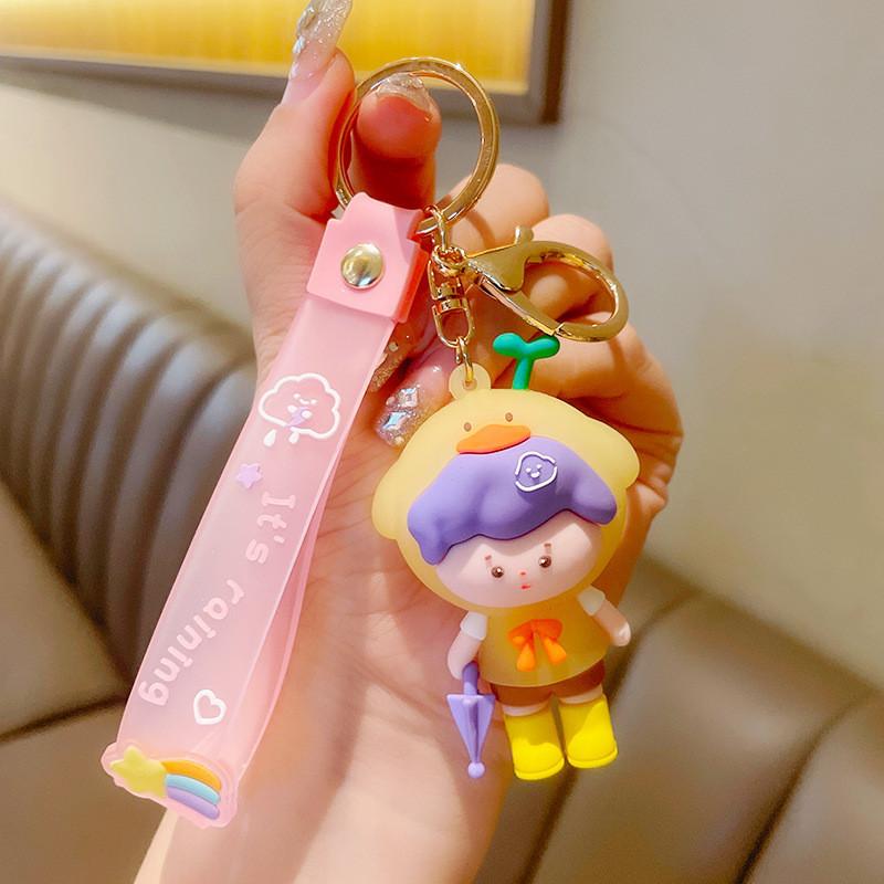 Spring Rain Series Cute Keychain Little Duck And Bunny Gift For Friends And Colleagues
