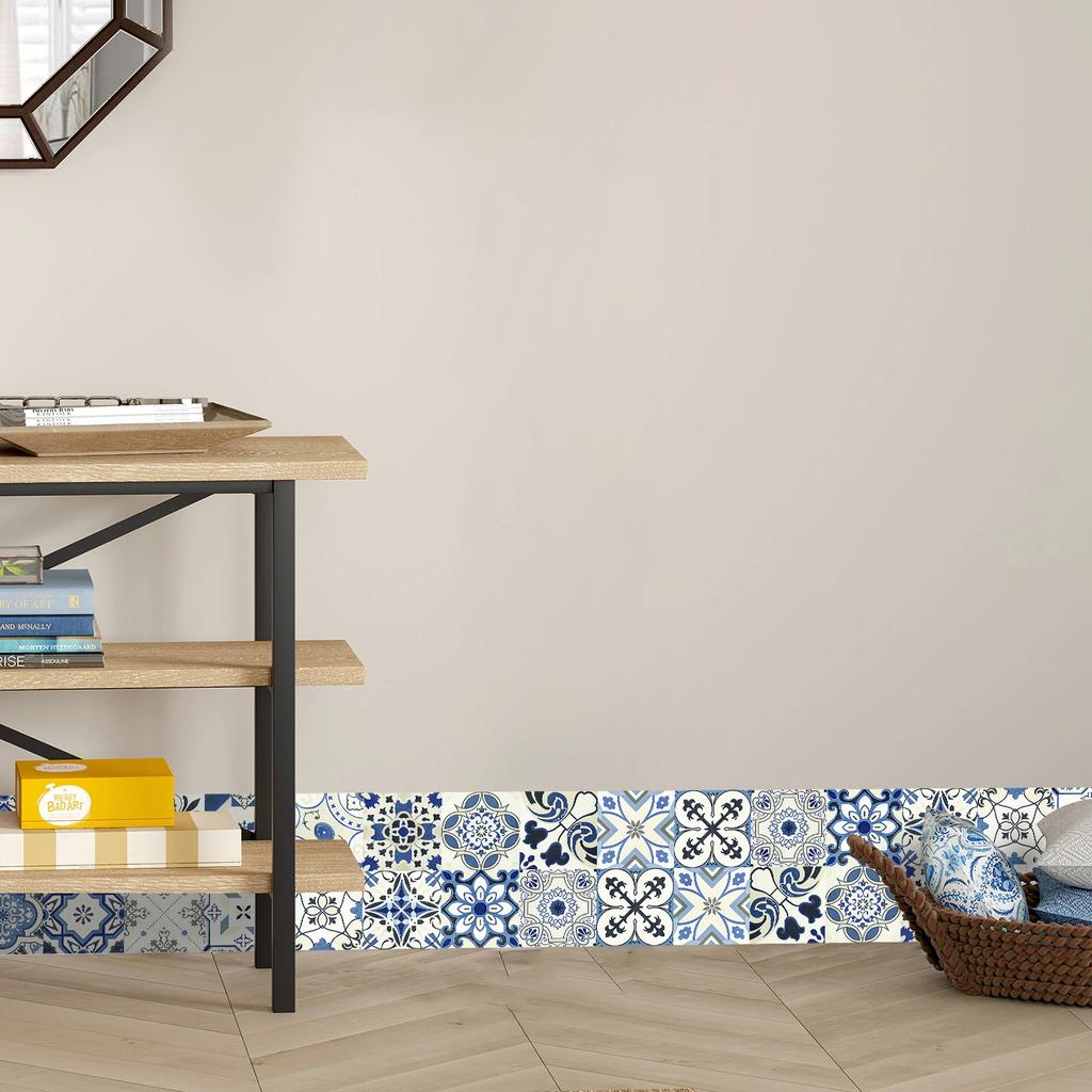 Vintage Bohemian Mandala Wall Border Sticker Waterproof Self Adhesive Waistline Baseboard Decal Home Decor