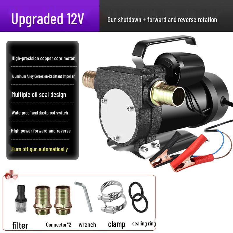 Electric Oil Pump 12v/24v Universal, 220v Diesel Pump, Self-Priming Refueling System