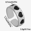 Different Style Silver Color Ring Black Oil Drop Open Adjustable Stainless Steel Rings For Women Men Accessories Enamel Jewelry