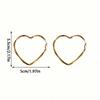 1 Pair Elegant Minimalist Heart Shaped Gold Color Pendant Earrings, Fashionable Statement Jewelry Halloween Valentine's Day Valentines