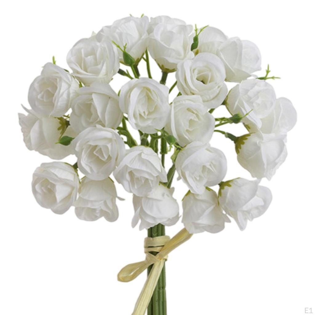 Rtificial Roses Bouquet 27 Heads 31cm Long Stem Rose Beautiful Elegant for Farmhouse Bathroom Home