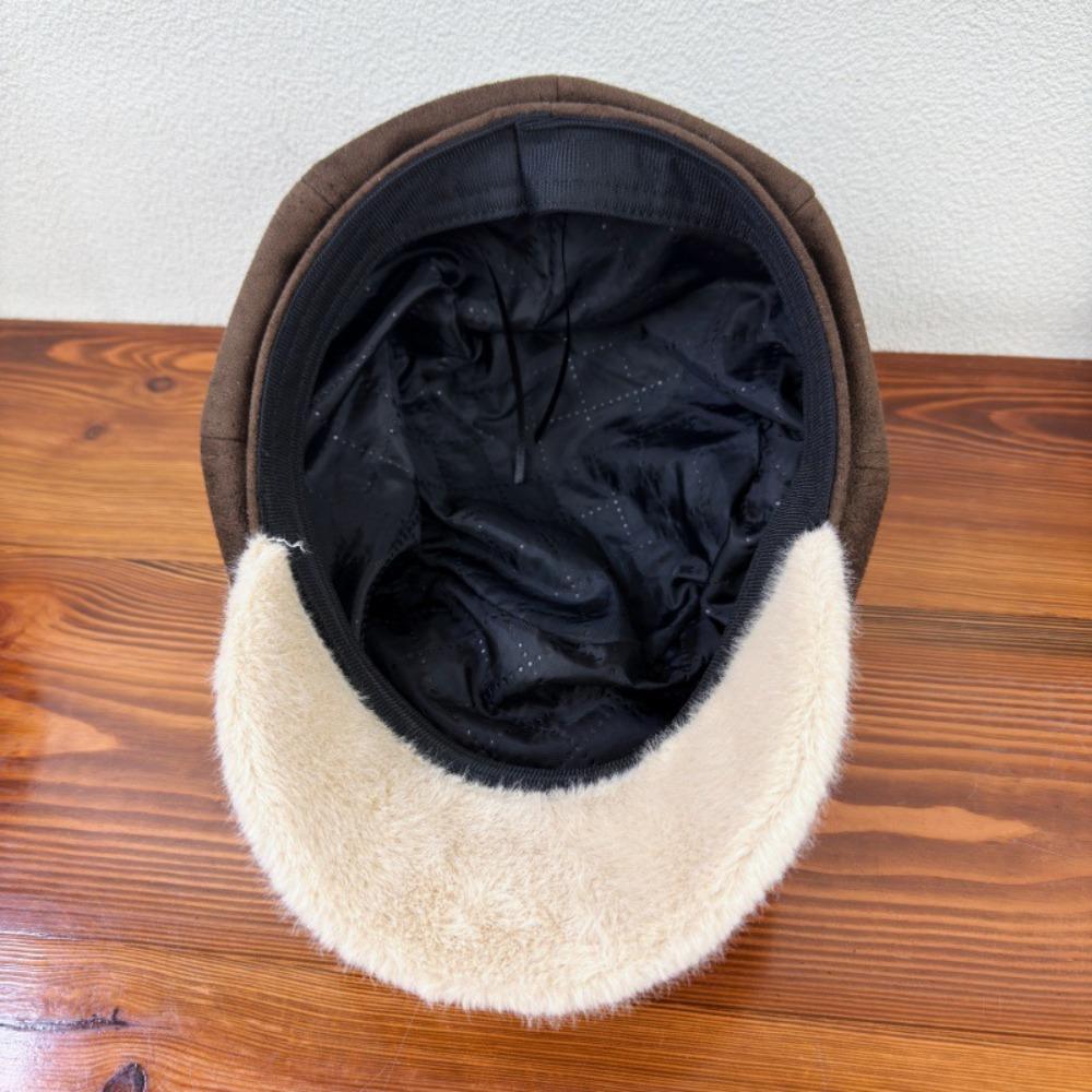 Thickened Baseball Hat Cartoon Bear Beret Hat Cute Octagonal Cap