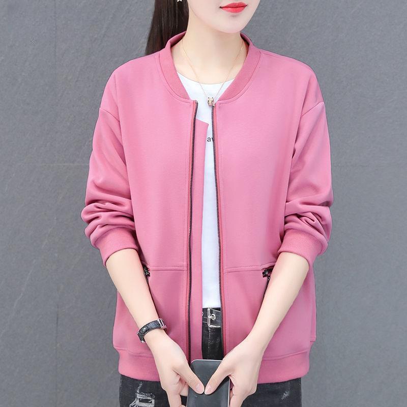 

Короткая повседневная куртка для женщин на осень и весну, универсальная и удобная XXXL розовый