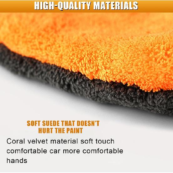 2PCS Car Wash Mitt, Coral Fleece Microfiber Dusting Mitt with Thumb, No Scratch No Lint Cleaning Glove with Elastic Wrist Cuff, Reble Car Washing and