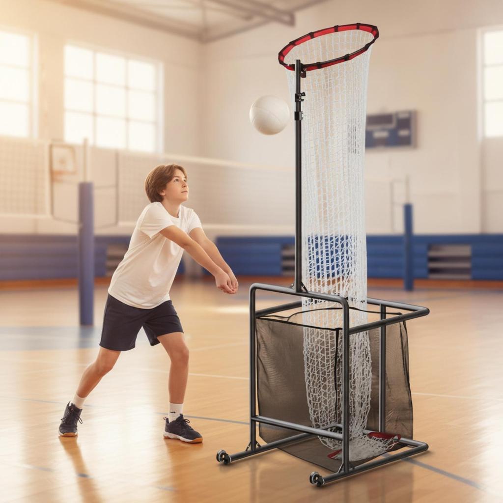 Volleyball Setter Target with Hoop Adjustable Height for Backyard