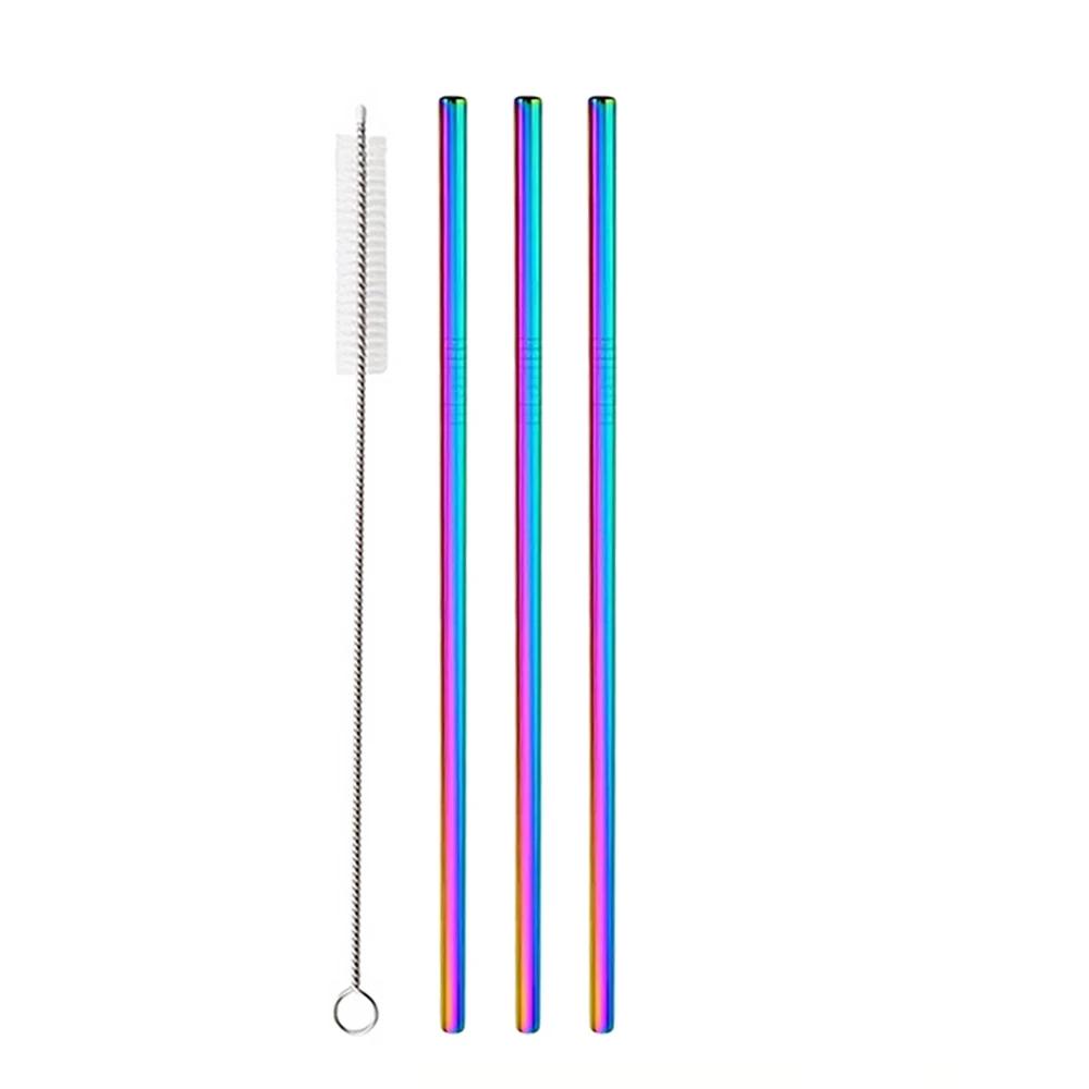 

4/8Pcs Stainless Steel Smoothie Straws Extra Wide Reusable Metal Drinking Straws for Milkshake Smoothie with Cleaning Brush