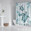 1Pc Turtle Bubbles Shower Curtain Bathroom Partition Decorative Curtain Machine Washable Sea Turtle Print Window Privacy Curtain